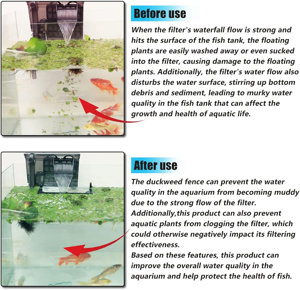 Aquarium Floating Plant Corral, Intercepting Floating Plants from Filters and Heaters, Adjustable Height with Water Level, Can Be Used to Framed and Frameless Aquariums. (Combo Pack).
