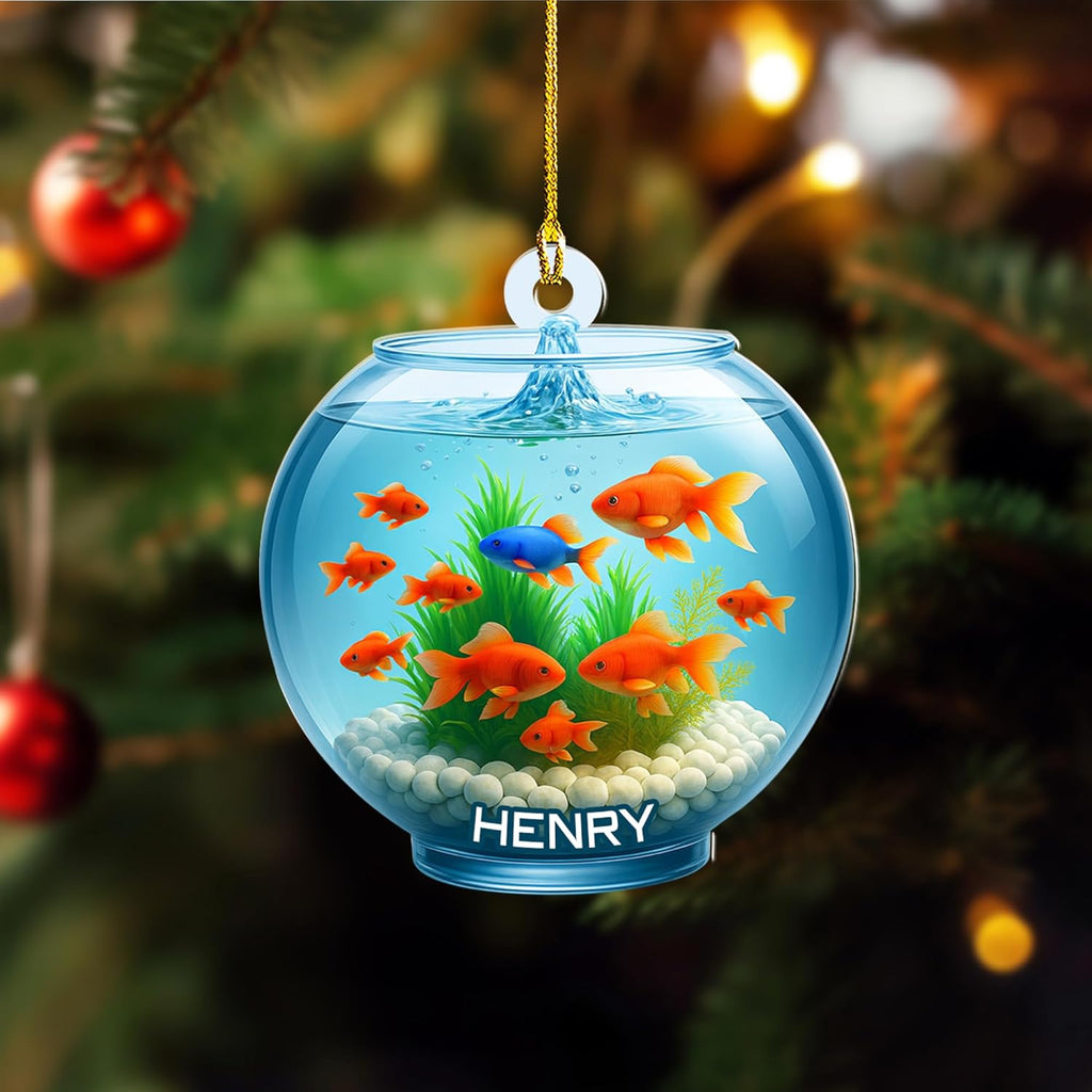 Personalized Aquarium Fish Tank Christmas Ornament 2025, Custom Name Clownfish Holiday Tree Decoration, Unique Keepsake Gift for Fish Lovers, Pet Owners, Kids, Aquarists (ON7)