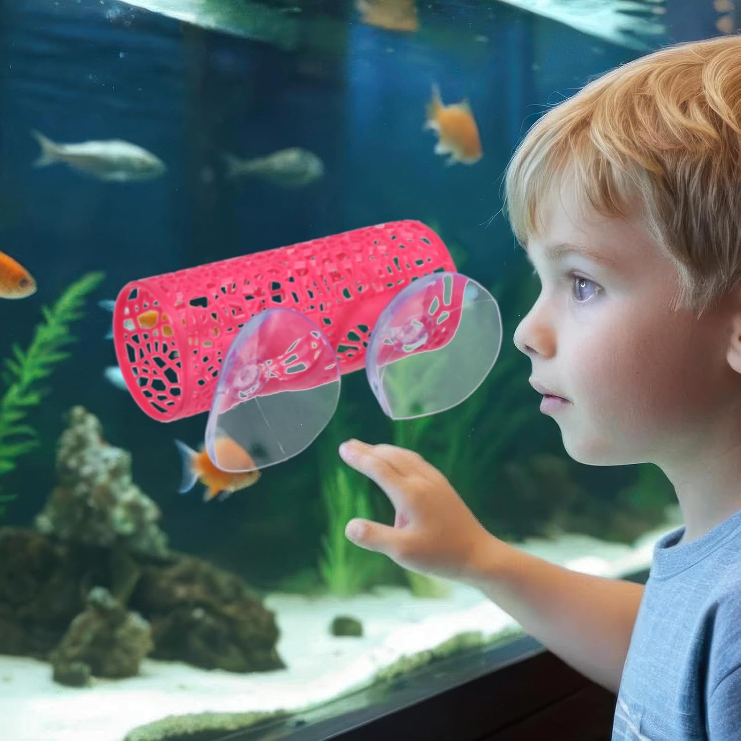 Rose Red Betta Fish Toys Hammock and Betta Tunnel, Safe Aquarium Decor for Small Fish & Shrimp, Bettas Tank Accessories with Suction Cups, Perfect Hideout and Play Area for Bettas