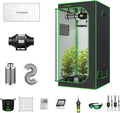 VIVOSUN GIY 3x3 Grow Tent Kit Complete Plant Grow System with 200W LED Grow Light VS2000, 4-inch Inline Fan Package,Temperature Humidity Monitor, Netting, Grow Bags, Pruning Shear & Timer