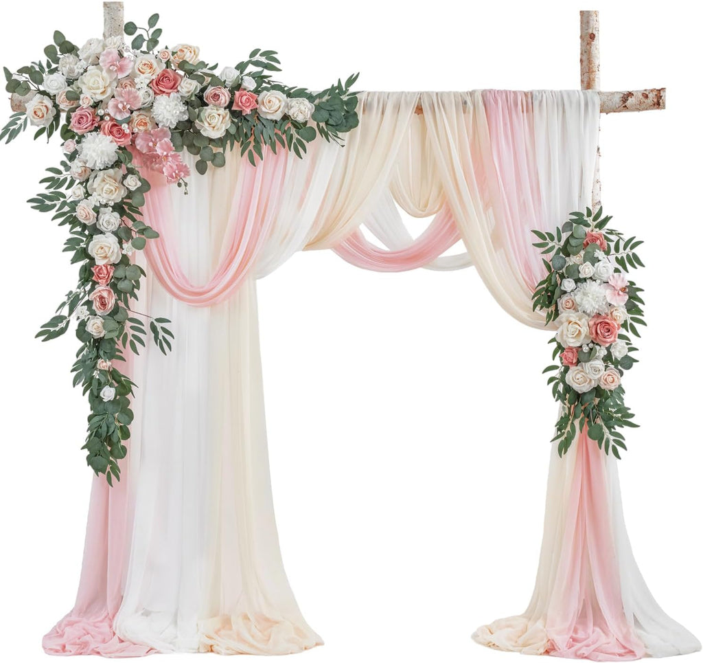 TINGE TIME Artificial Arch Flowers Kit Pack of 5, Wedding Decorations for Reception with Hanging Flowers, Wedding Arch Silk Floral Arrangements Ceremony Backdrop Bridal Shower Outdoor Party Decor
