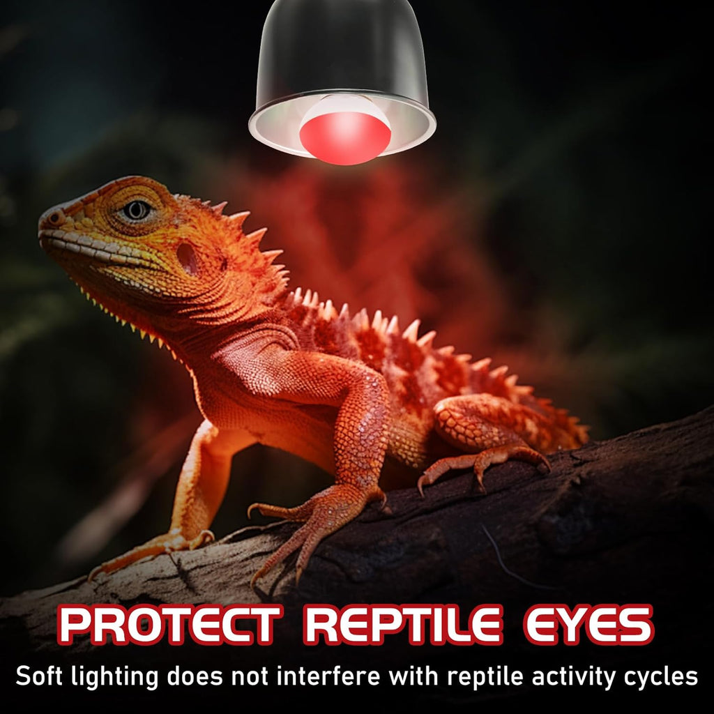 Infrared Reptile Heat Lamp, UVA Red Heat Light Bulb 40W, 2 Pack Reptile Heat Bulb, Infrared Basking Spot Light for Snake, Leopard Gecko, Turtle, Lizard