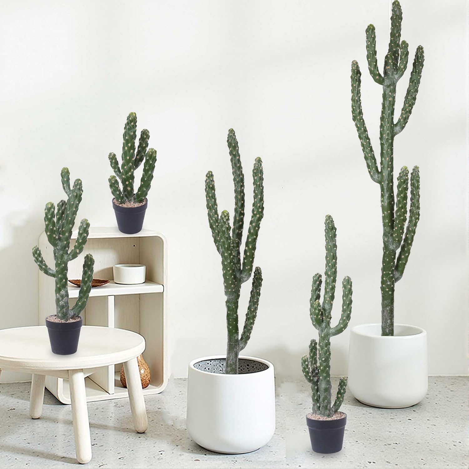 46Inch Artificial Cactus Faux Cacti Fake Cactus Saguaro Potted Plants for Indoor Outdoor Home Offices Store Decoration