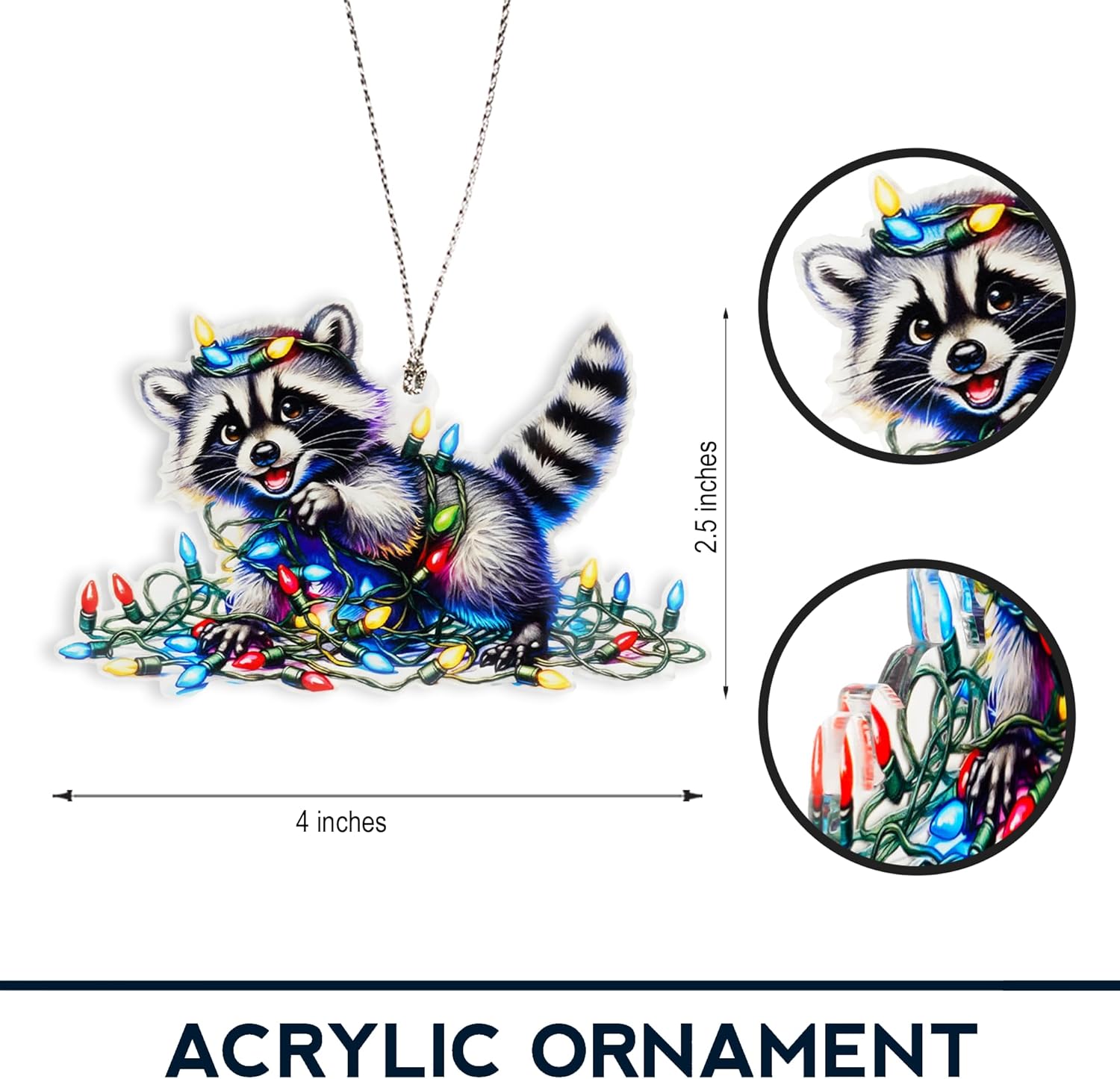 Raccoon Christmas Ornaments 2025, Funny Christmas Ornament, Funny Raccoon Gifts for Women Men, Sweater Animal Christmas Decorations, Unique Acrylic Keepsake Holiday Present Exchange Party Favor.