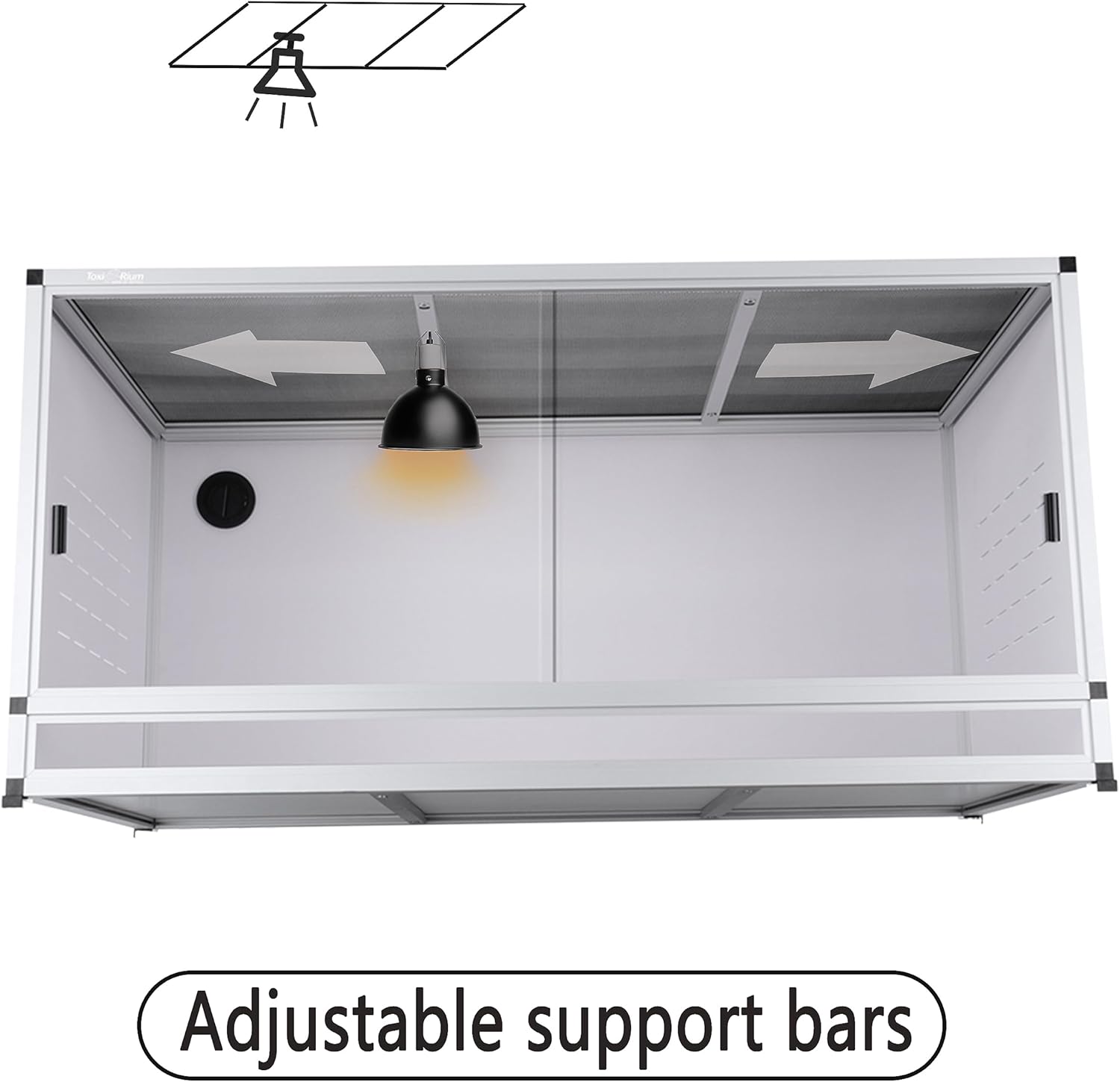 PVC Reptile Enclosure 76 Gallon ToxiRium Large Reptile Terrarium 44''x20''x20 Tank for Bearded Dragon Gecko Lizard Snake,Wide Breeding Lounge Vivarium Area with Sliding Doors Lock