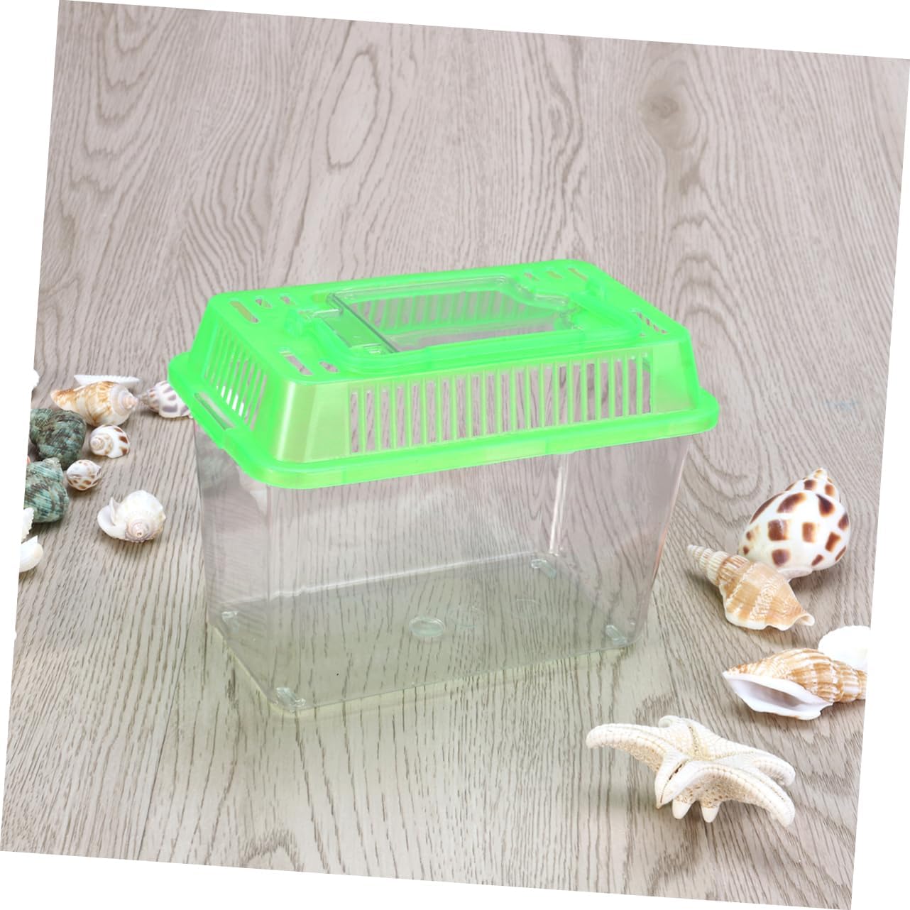 Betta Fish Tank LED Fish Tank Plastic Aquarium Gallon Fish Bowl Small Betta Tank Fish Box with Portable Goldfish Bowl Frog Suite Travel Green Portable Fish Tank Travel
