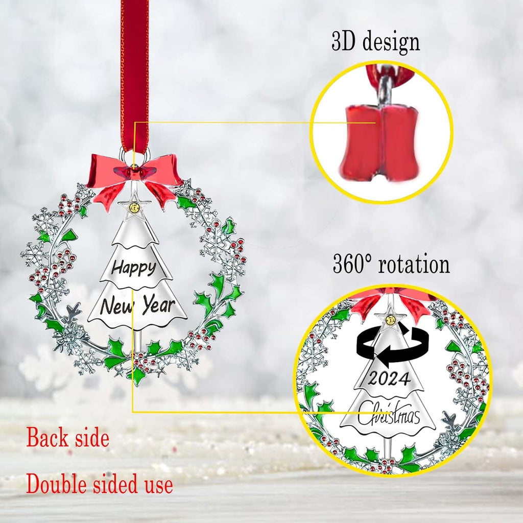 Christmas Ornaments,Xmas Decorations Keepsake Pendant, Christmas Tree Ornament Handcrafted Metal DIY Hanging Craft Collectibles for Xmas Trees Home Party Party Gifts (Tree)