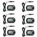 AQUANEAT Aquarium Thermometer, Fish Tank Thermometer, Digital Temperature Test, with Large LCD Display (6 Packs)