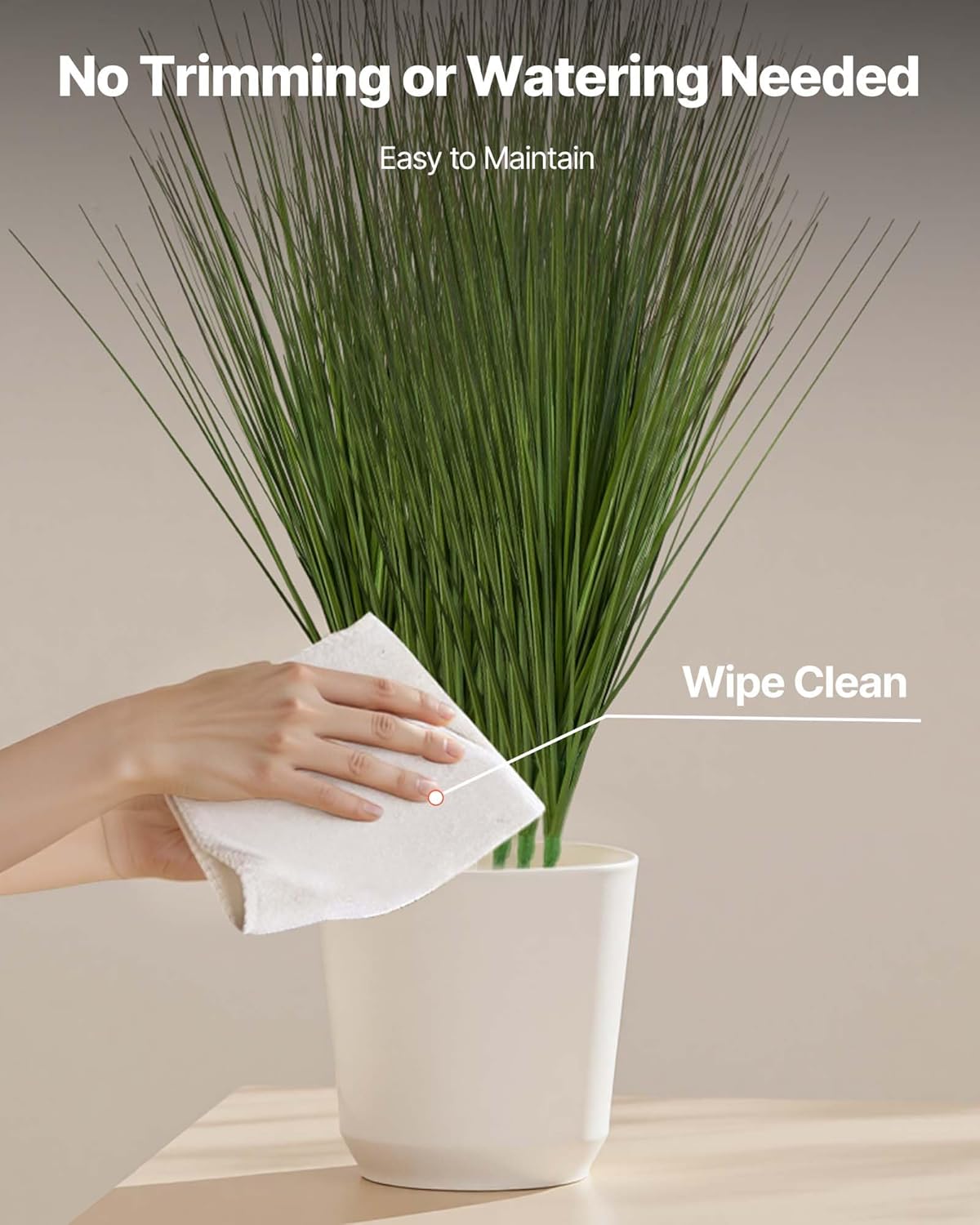 VEVOR Artificial Grass Plant, 27 inch Faux Onion Grass Fake Greenery Shrubs Plant, Premium PVC for Indoor Outdoor House Home Garden Office Room Décor, Housewarming, 8 Pack Green