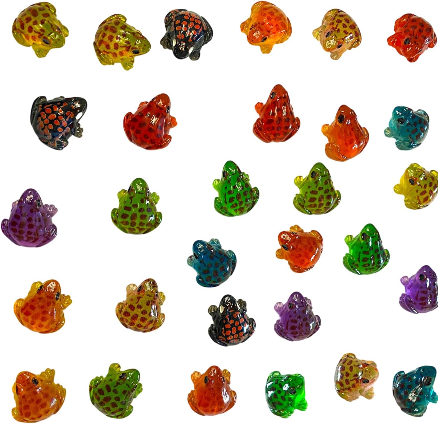 40 Pieces Resin Mini Frogs Luminous Mini Animals 10 Colors Tiny Animals for Crafts Dollhouse Fairy Garden Micro Moss Landscape Aquarium Potted Plant Decor (Frog2)