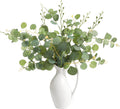 6 Pcs 20" Artificial Eucalyptus Stems, Realistic Faux Silver Dollar Greenery Branches for Vase Decor, Wedding Centerpieces, Farmhouse Home Party Decor, Bendable Stems & No Fade