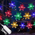 Christmas Lights Indoor Multicolor, 20FT 40 LED Colored Snowflake String Lights Battery Operated, Rechargeable Fairy Lights with 8 Modes & Timer for Bedroom Party Home Xmas Tree Decorations Multicolor