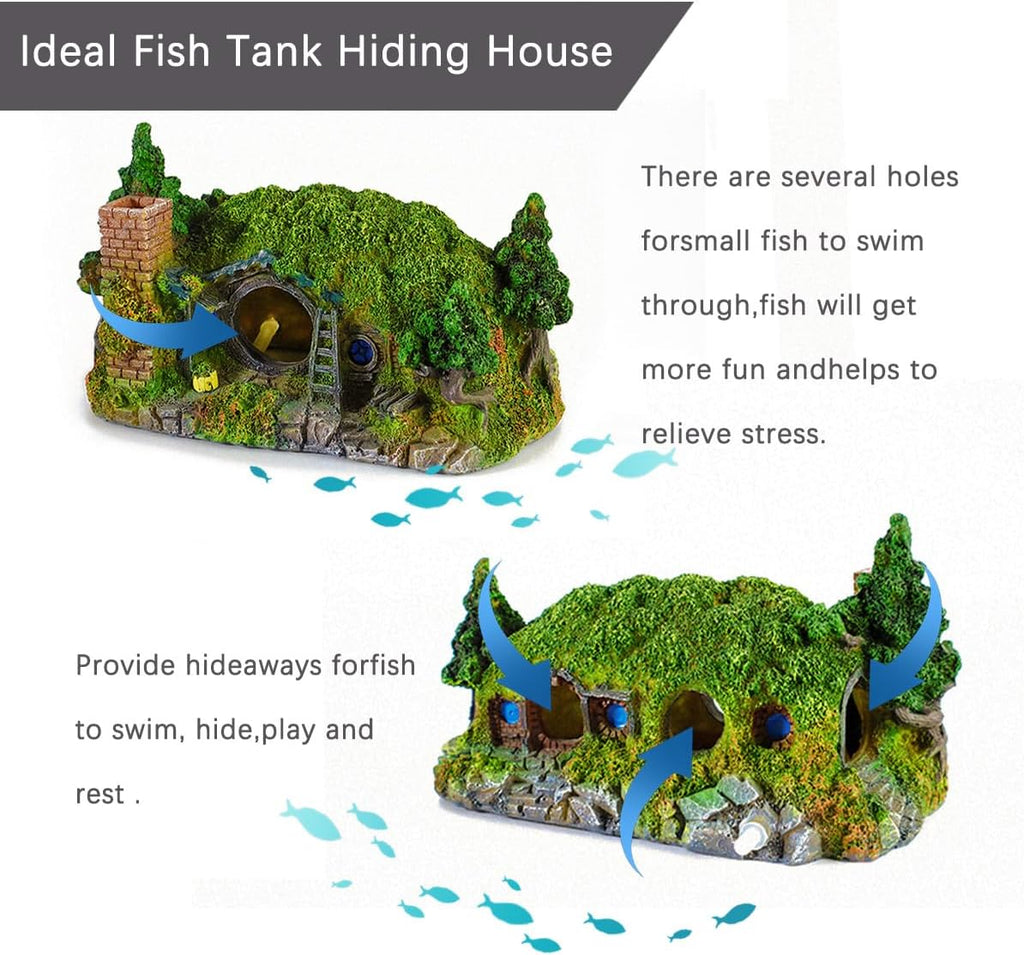 fazhongfa Aquarium Decorations Castle Fish Tank Décor Thematic Ornaments (Hobbit-Small)