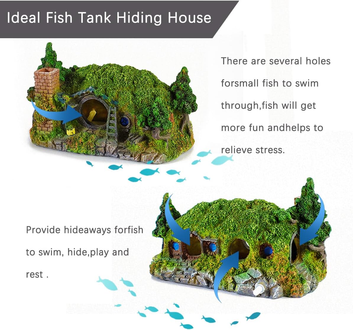 fazhongfa Aquarium Decorations Castle Fish Tank Décor Thematic Ornaments (Hobbit-Small)