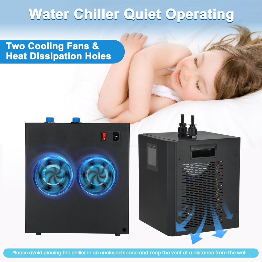 Aquarium Chiller 79 Gal, 1/3 HP Water Chiller Machine, Hydroponic Cooling System, Fish Tank Chiller with Upgraded LED display, for Axolotl Jellyfish