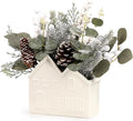 Small Christmas Tree Table Decorations, Artificial Mini Christmas Tree with Pine Cones, Christmas Plants Decorations in Ceramic Pot, Tabletop Ornaments for Home Indoor Fireplace Dining Table Decor