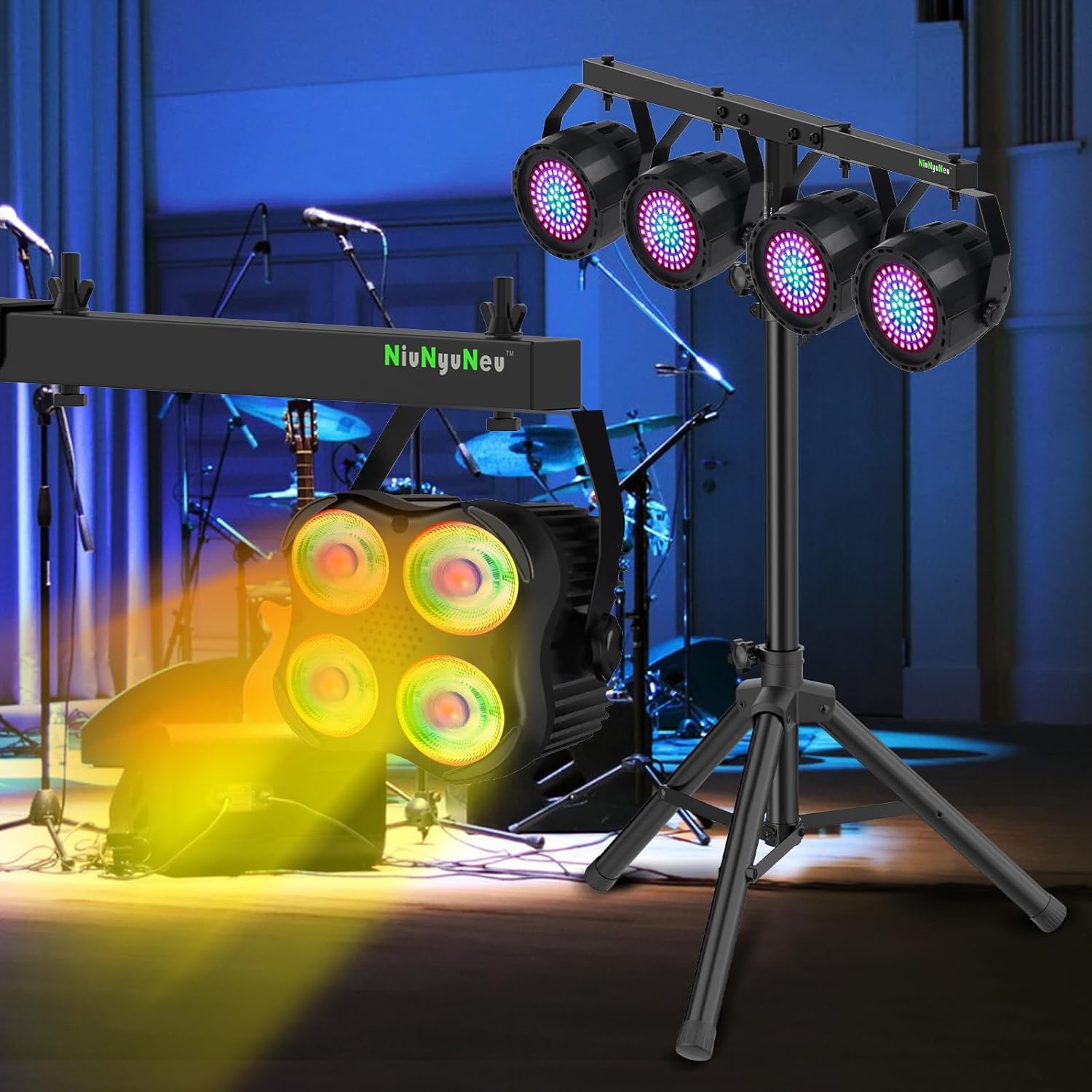 DJ Lighting Bar Extension Cross Bar Mount for Tripod Speaker Stand, Set of 2