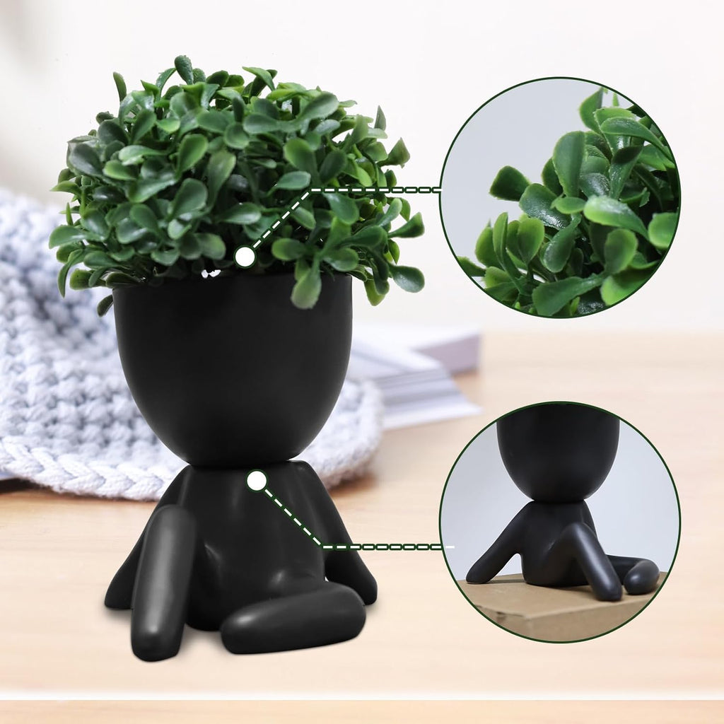 Zerzsy Cute Faux Succulent Desk Decor, Small Fake Plants Decor for Bedroom and Bathroom, Lovely Faux Succulent Desk Decoration for Office and Home - Set of 1