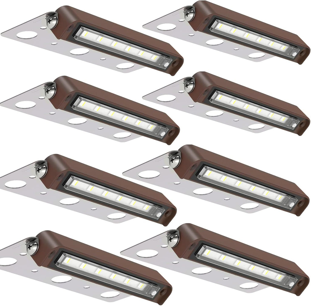 LED Retaining Wall Lights 8-Pack, 7 Inch 5W Hardscape Paver Lights, 5CCT 2200K-5000K, 270° Rotatable Low Voltage 12-24V Outdoor Step Lights, ETL Listed Landscape Lights for Deck Stairs Patio