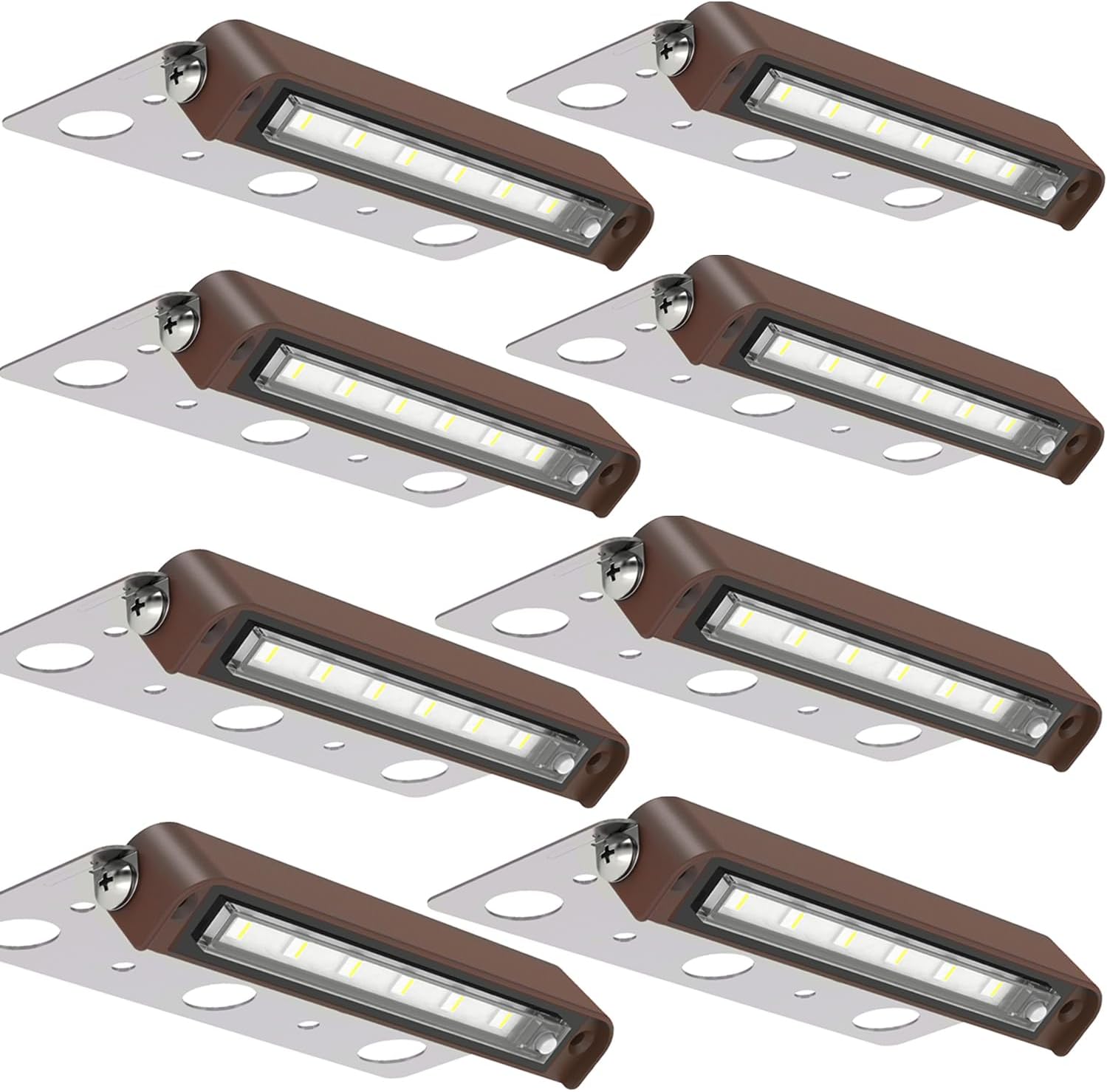 LED Retaining Wall Lights 8-Pack, 7 Inch 5W Hardscape Paver Lights, 5CCT 2200K-5000K, 270° Rotatable Low Voltage 12-24V Outdoor Step Lights, ETL Listed Landscape Lights for Deck Stairs Patio