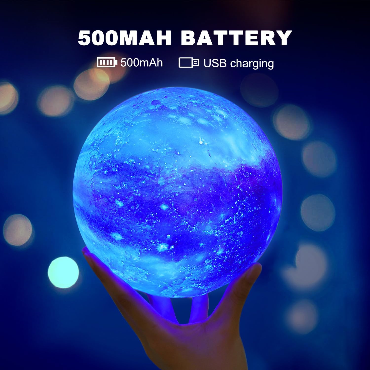 Moon Lamp Galaxy Lamp 6 inch 16 Colors LED 3D Moon Light, Remote & Touch Control Lava Lamp Moon Night Light Gifts for Girls Boys Kids Women Birthday