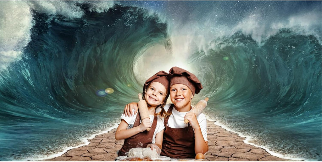 Baocicco 15x10ft Moses Divided Sea Pathway Backdrops Photography Background Judaism Catholic Christian Church Religion Backdrop Holiday Holy Day Religious Belief Easter Polyester Photo Studio Props
