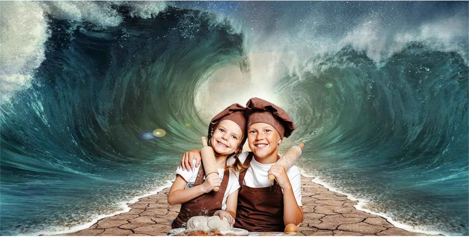 Baocicco 15x10ft Moses Divided Sea Pathway Backdrops Photography Background Judaism Catholic Christian Church Religion Backdrop Holiday Holy Day Religious Belief Easter Polyester Photo Studio Props