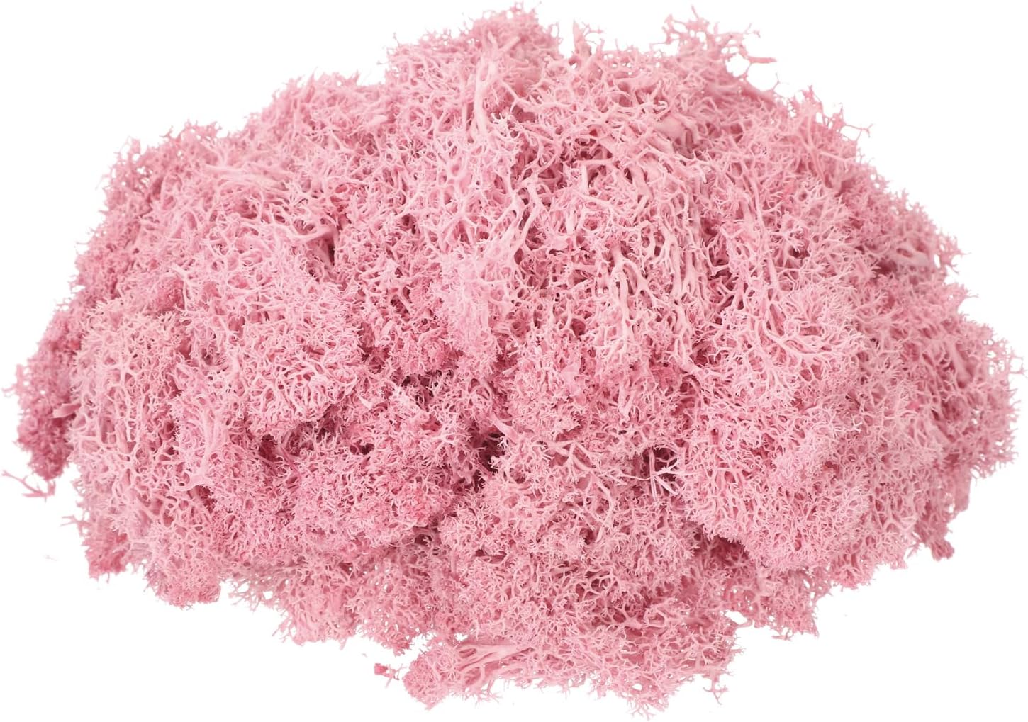 MECCANIXITY 4.6oz Preserved Reindeer Moss, Pink Decorative Artificial Fake Moss for Potted Plants Indoor Crafts Lichen Centerpieces Decor