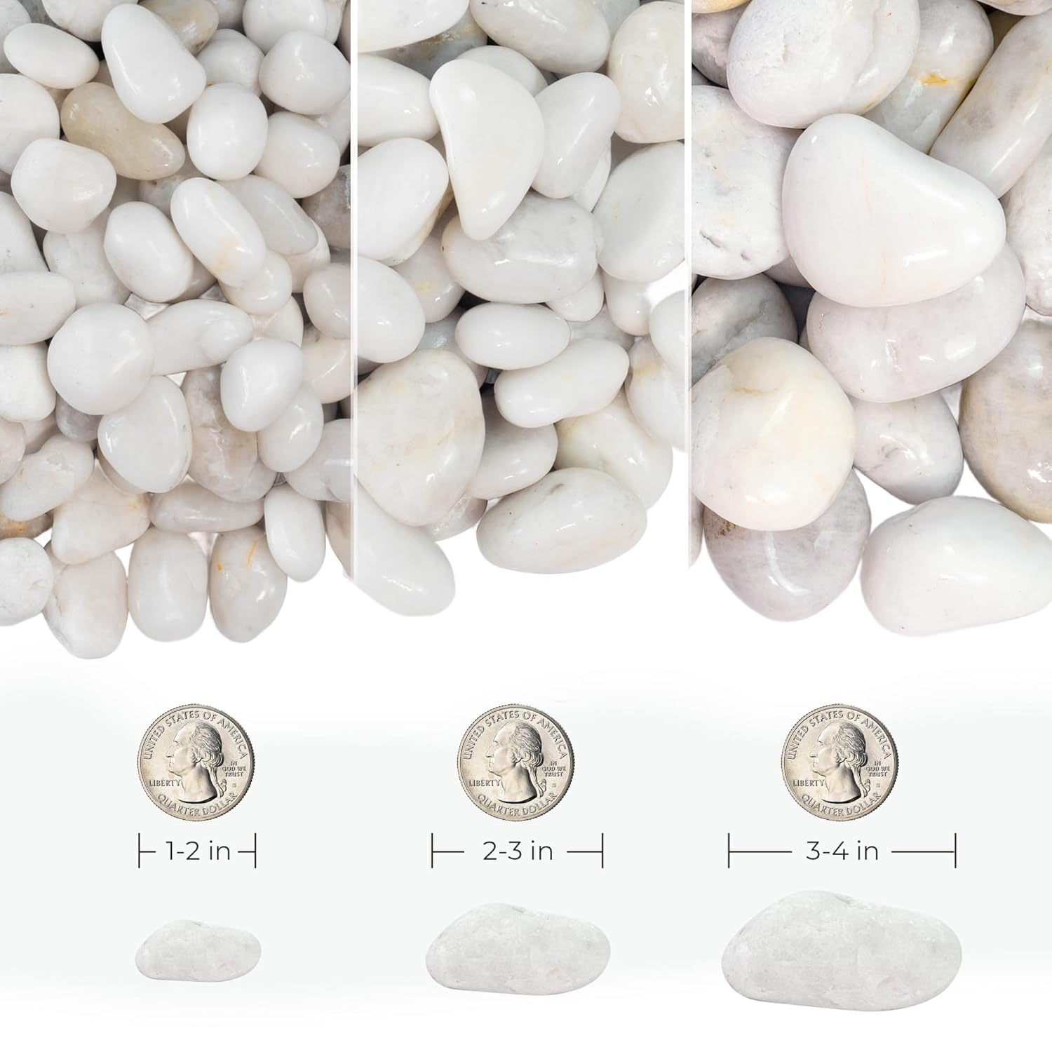 White River Rocks 40lbs, 2-3 Inch Natural Unpolished Bulk Pebbles, Hand-Picked Premium Stones for Landscaping and Garden Design Fish Tank, Flower Pots, Pathways and Backyard