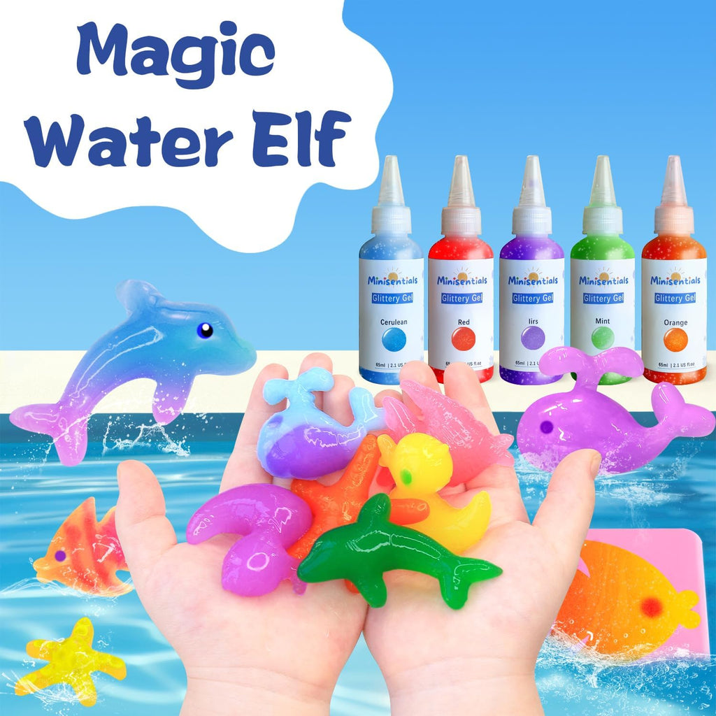 Magic Water Elf Toy Kit - Aqua Art Water Fairy Gel Kit for Kids - 10 Colors Magic Gel Water Pets - DIY Squishy Maker Set - Make Your Own Squishies Toy Crafts Party Favor for Boys & Girls Ages 6-12