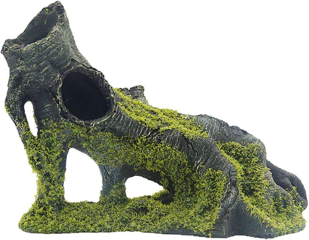 Aquarium Artificial Tree Hole Resin Aquarium Ornament, Resin Tree Stump Branch for Reptile Habitat Decoration, Tree Trunk Fish Tank Decoration Aquarium Hideaway Rock Cave House Hide Hut