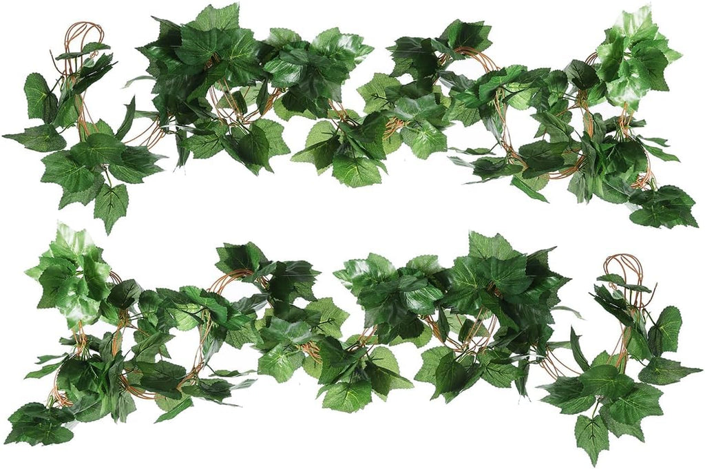 91Ft 12 Strands Autumn Artificial Grape Plant Fake Greenery Garlands Hanging Leaves Plant Vine Fall Decoration for Home Wedding Wall Party