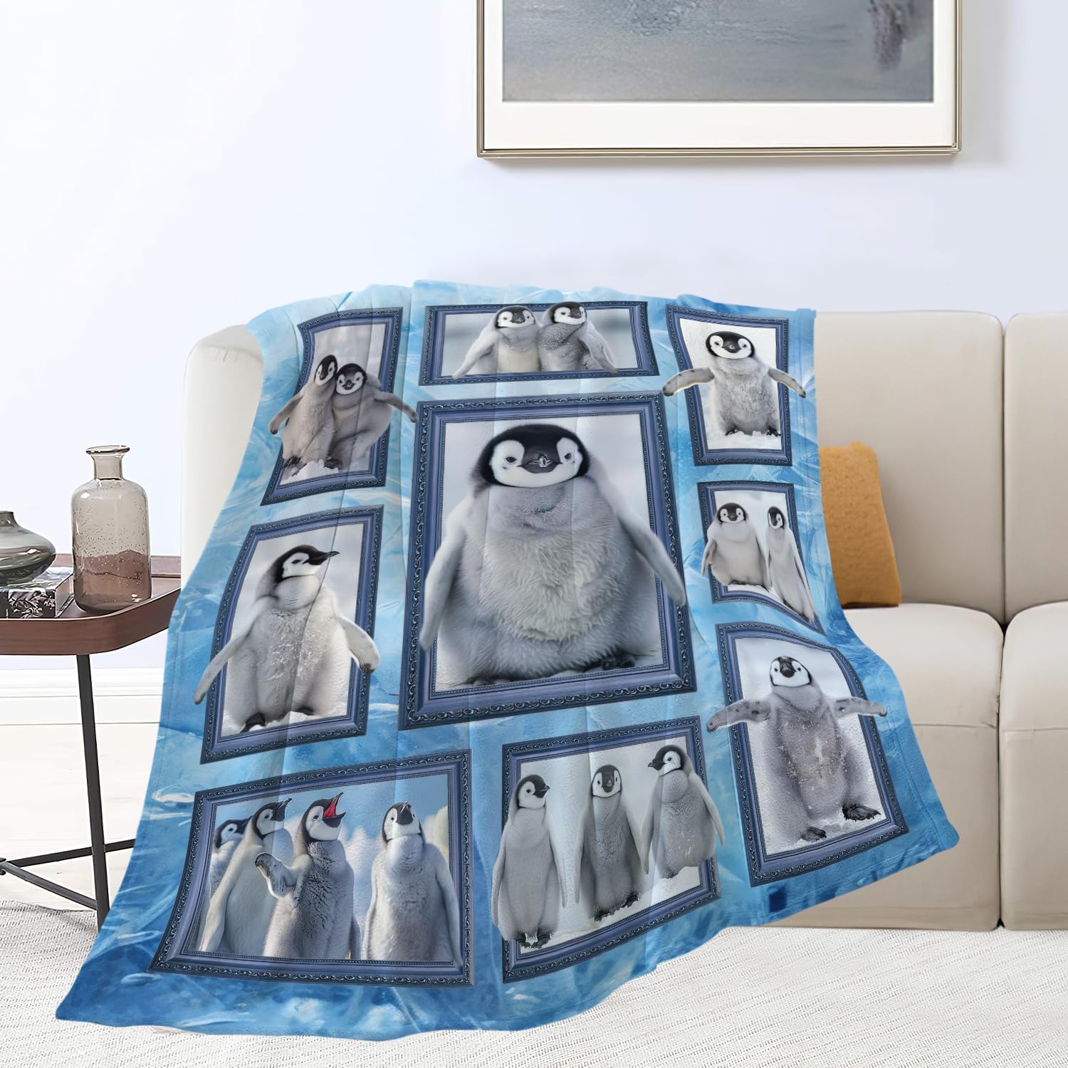 Penguin Blanket Penguin Throw Blanket Gifts for Girls Women Kids Boys Adults Men Super Soft Cozy Plush Fluffy Fuzzy Fleece Blanket Home Decor 40''X50''