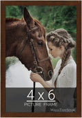 wallsthatspeak 4x6 Mocha Walnut Picture Frame for Puzzles Posters Photos or Artwork