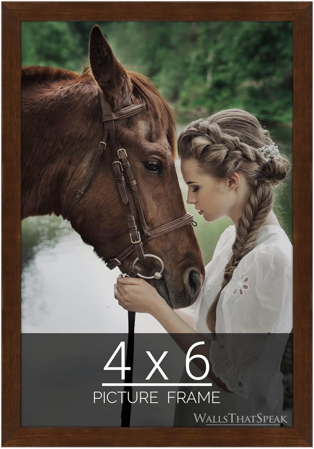 wallsthatspeak 4x6 Mocha Walnut Picture Frame for Puzzles Posters Photos or Artwork