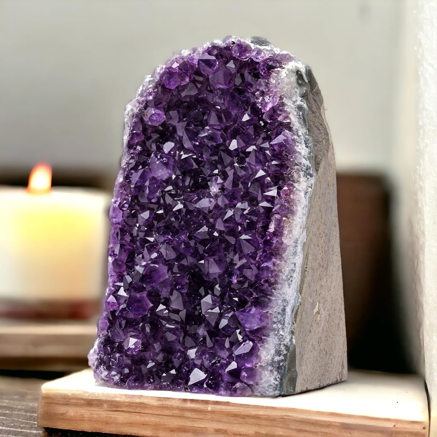 Natural Amethyst (4 lb to 5 lb) - 4.5" to 9" Height - Crystal Clusters Stone from Uruguay Raw Geode Quartz - Deep Purple Color