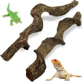 Reptile Climbing Decor 2 Pack Thick Wood Branches Snake Habitat Decorations Terrarium Wooden Tree Trunk Ornament for Bearded Dragon Lizard Snake Geckos Chameleon Frog