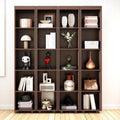 MERITLINE Foldable Hidden Queen Murphy Bed Cabinet with Storage Bookshelf Bookcase, Wood White Murphy Wall Bed with Storage Shelves for Adults (Espresso)
