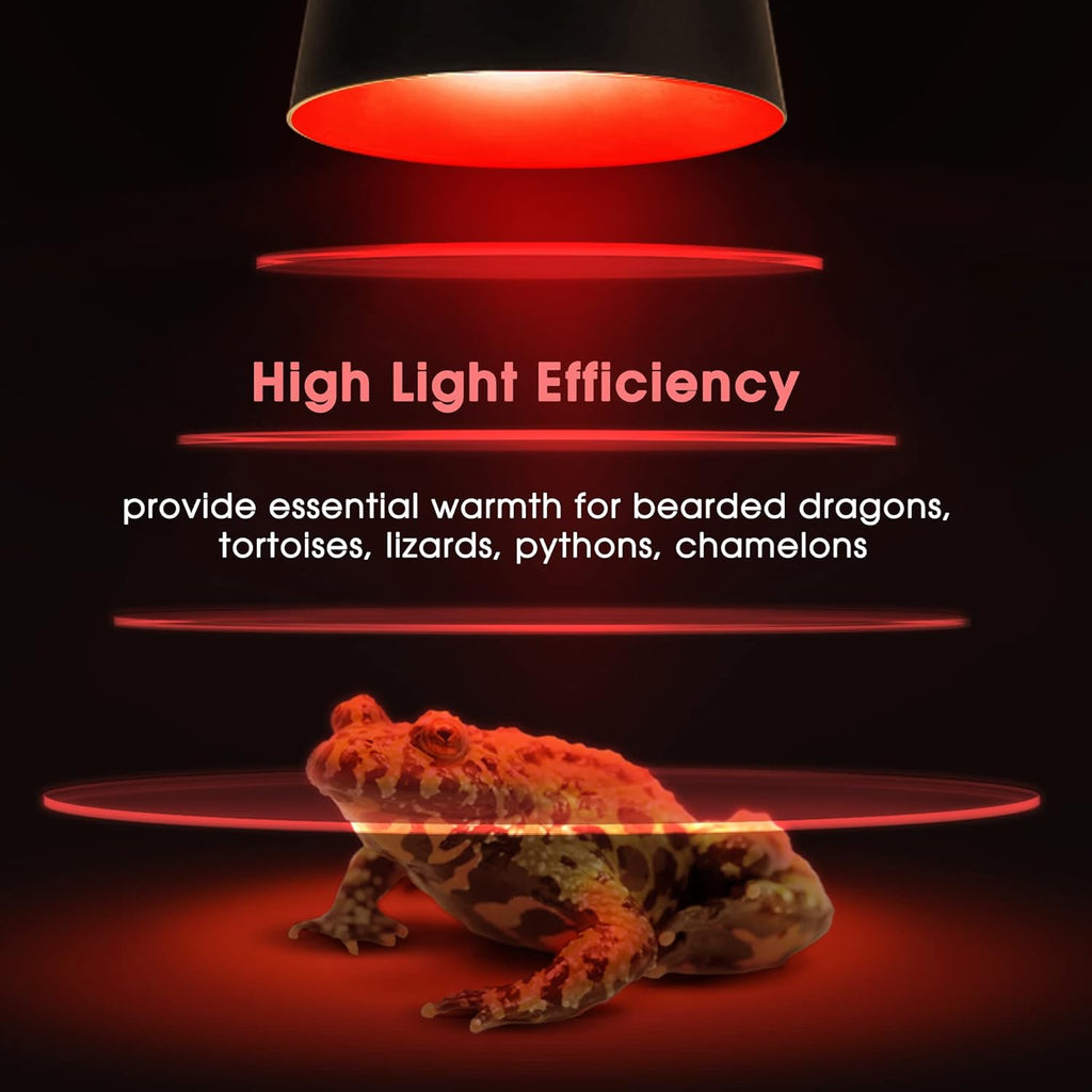 Briignite Reptile Heat Lamp Red, 50W G9 Heat Bulb & Dome Reptile Light Fixture, Aluminum Reflector, Dimmable Heat Lamp for Chicken, Turtle, Snake, Gecko, Lizard, 1 Pack