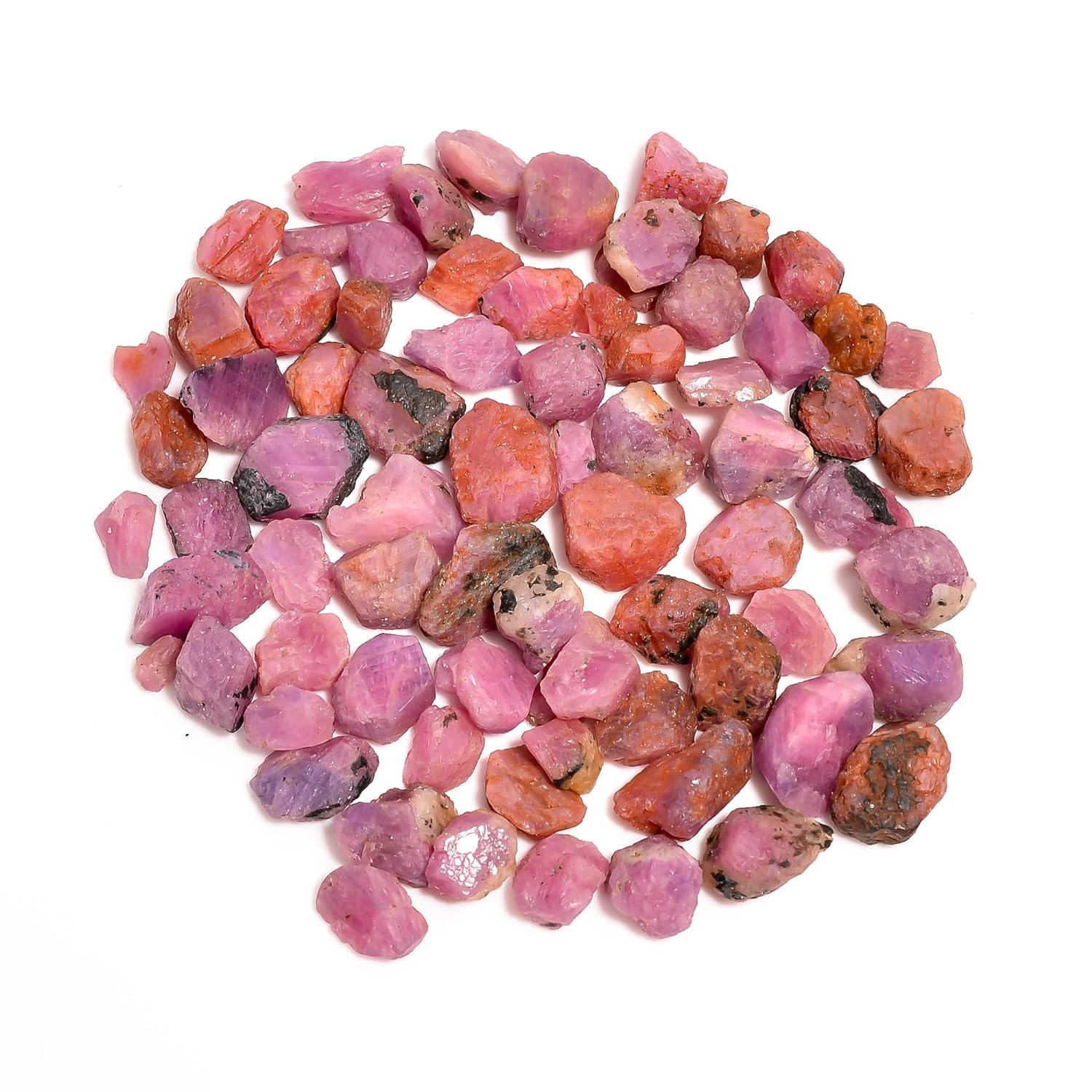 100 carats Raw Pink Sapphire Crystals, Wholesale Lot, Natural Gemstone, Rough Crystals, Rock Stones, Jewelry Making Supplies, DIY & Crafts, September Birthstone, 8 to 10pcs