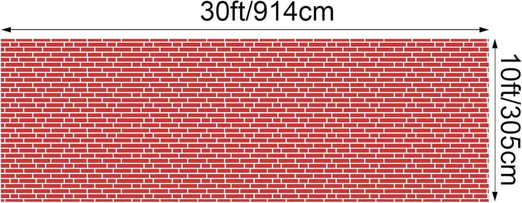 VitalCozy 10 x 30 ft Christmas Brick Wall Backdrop for Photoshoot Polyester Fabric Brick Backdrop Background for Fireplace Home Decoration Newborn Birthday Party (Bright Red)