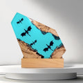 Dragon Resin Wood Lamp,ArtistryHome Decor Bedside Nightlight, Unique Resin Lighting, Nightstand Decorations for Bedroom, Suitable for Holidays