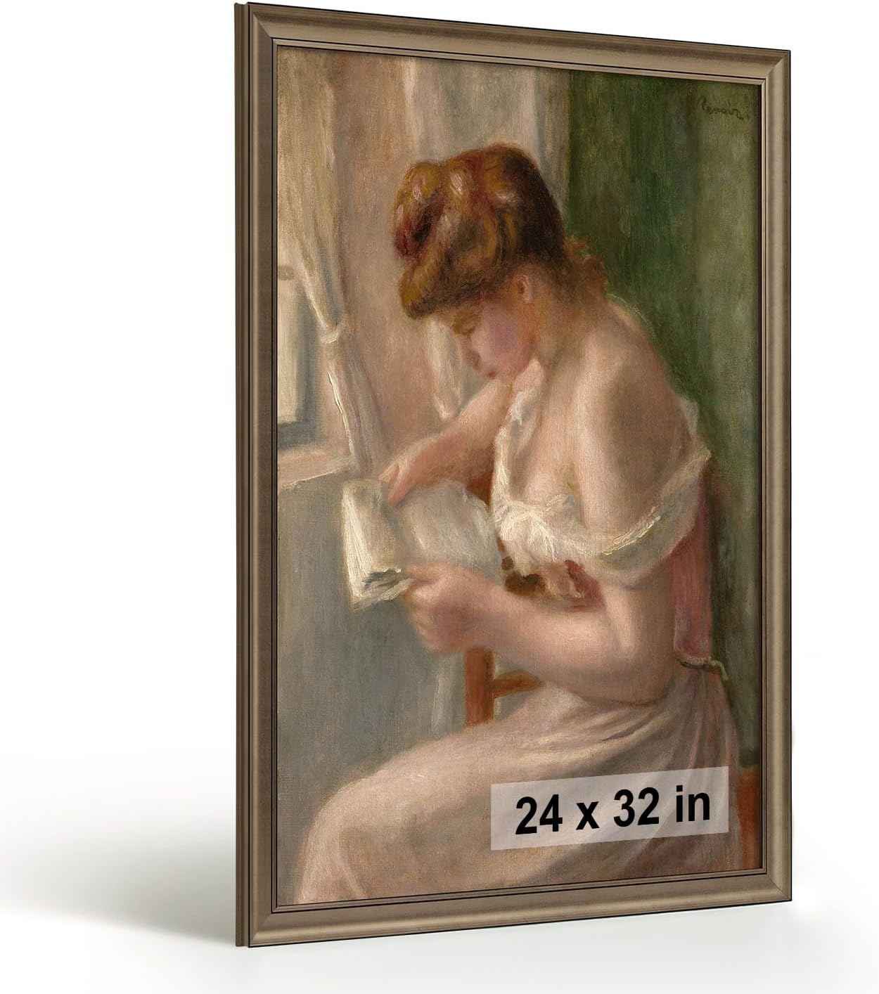 HLiWEGNS Vintage Bronze 24x32 Frame – Poster Frame with Aged Bronze Finish – Picture Frame for 24 x 32 Artwork, Canvas Prints, Puzzles, and Wall Decor