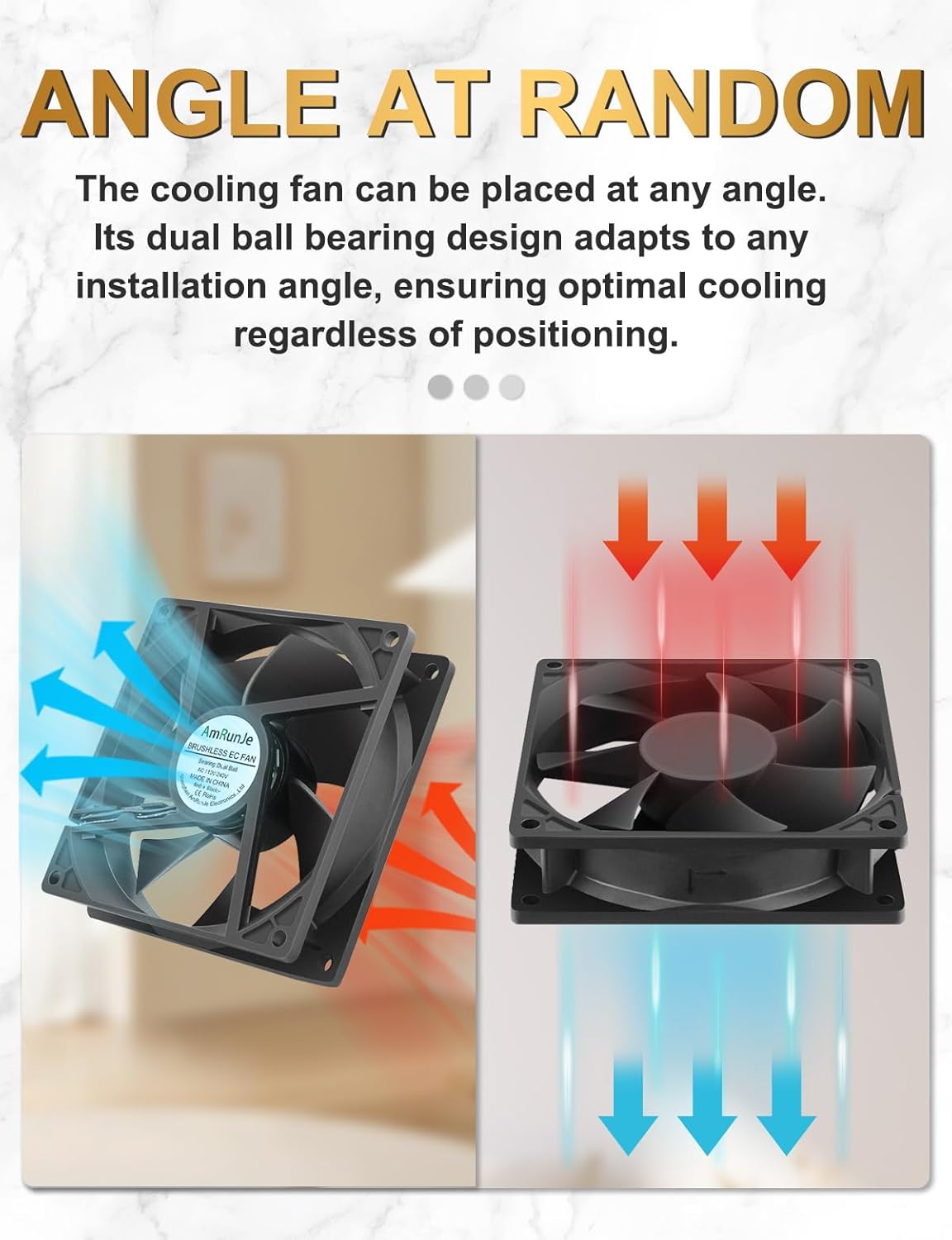 EC Cooling Fan 110V 115V 120V 220V 240V 92mm X 25mm AC High Speed Dual Ball Bearing for Receiver PS4 Cabinet Xbox Greenhouse Cooling