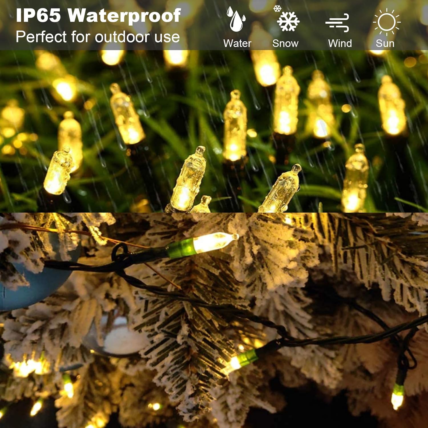 Christmas Lights, Battery Operated String Lights 18ft 50 LED Mini String Lights, Waterproof Lights with Remote Timer 8 Modes, Indoor Outdoor Garden Party Wedding Xmas Tree Decoration, Warm White