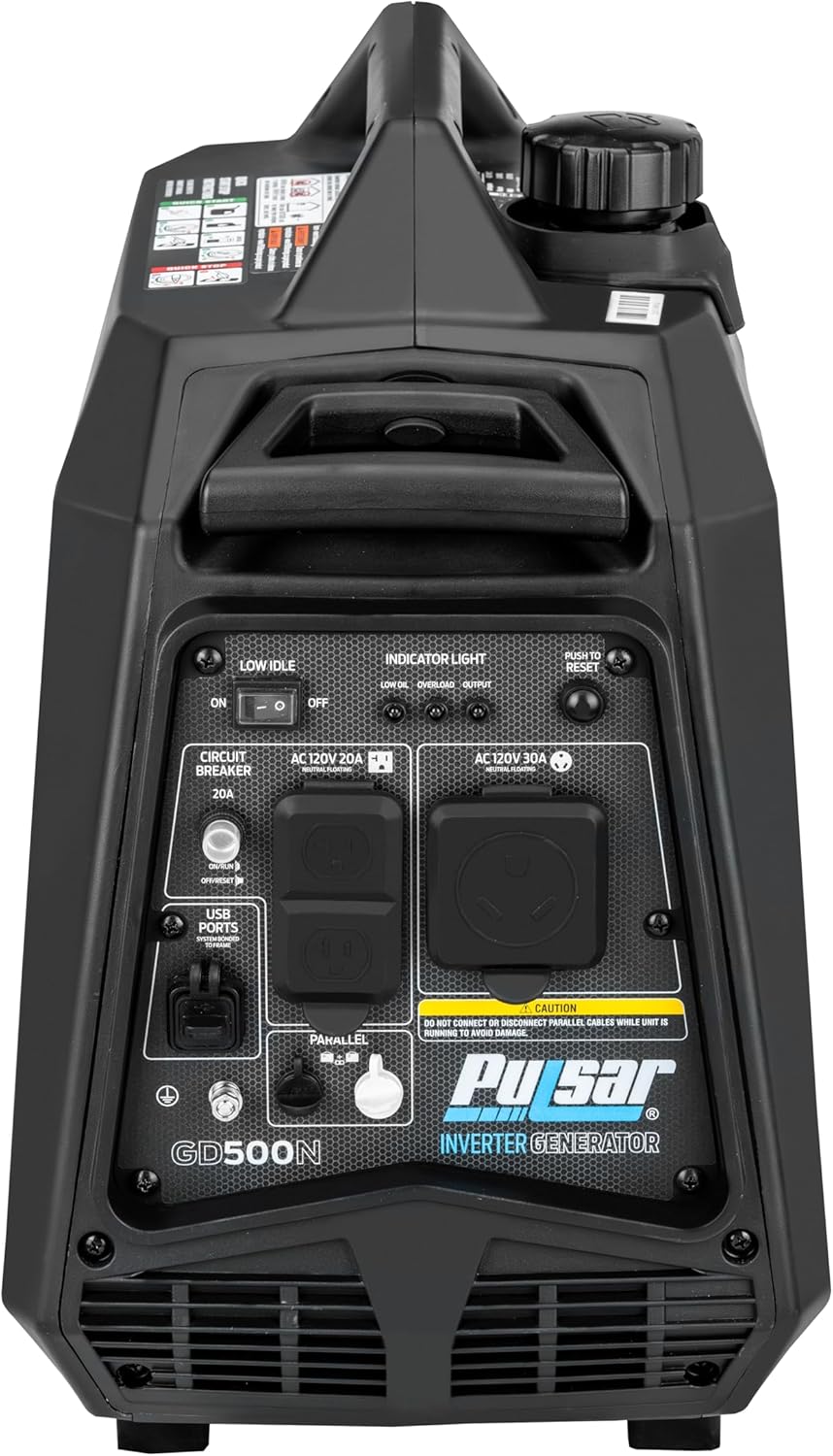 Pulsar Products GD500N, 5000W Portable super-quiet Inverter Generator, RV-Ready, CARB Compliant