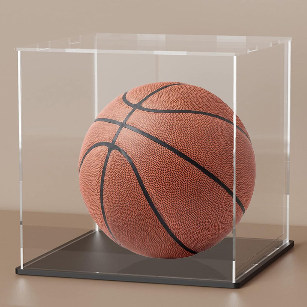 Acrylic Display Case, 11x11x11 Inch Cube Acrylic Boxes for Display, Clear Display Cases with Matte Black Base and Lid for Collectibles and Figures