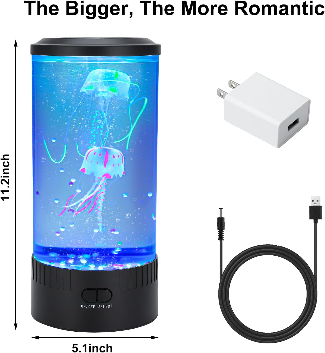 Jellyfish Lamp - 7 Colour, 5 Level Brightness Mood Night Lights for Home, Office, Aquarium, Tank, Birthday Gifts