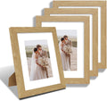 8x10 Picture Frame Set of 4, Made of Real Glass and Natural Oak Wooden Frame, 8 by 10 Photo for Wall or Tabletop - Display Picture 5x7 with Mat or 8x10 Without Mat
