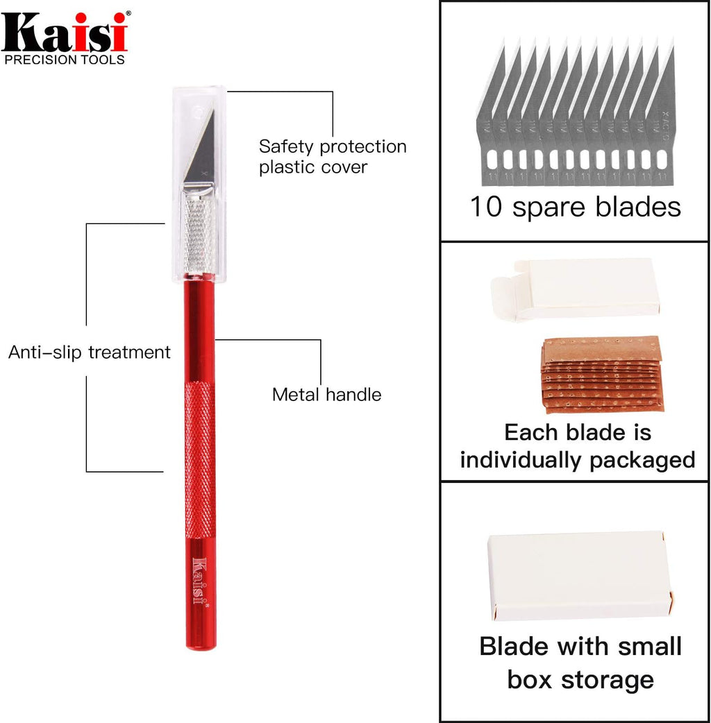 Precision Tweezers Set, Kaisi 10 PCS ESD Tweezer Set, Anti-Static Stainless Steel Tweezers Kit Curved Tweezers for Craft, Jewelry, Electronics, Laboratory Work